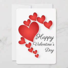 Tarjeta Festiva Red Love Heart Shape Valentine Day Greeting Card