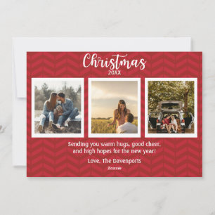 Tarjeta Festiva Red Merriest Place to Be Christmas Photo Card