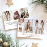 Tarjeta Festiva RED Merry Christmas Elegant 9 Collage Multi-Photo<br><div class="desc">Comparte lo más destacado de tu familia con esta tarjeta de Navidades de este año en revisión que presenta un diseño simple, mínimo y limpio. El frente incluye un collage moderno de 6 fotos, acompañado del saludo festivo "Feliz Navidad" en un elegante tipo de letra serif, con espacio para personalizar...</div>