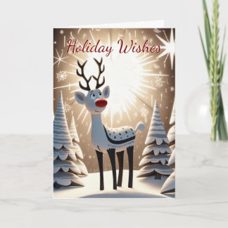 Tarjeta Festiva Red Nose Reindeer