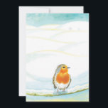 Tarjeta Festiva Red Robin Bird & Winter Ilustracion<br><div class="desc">Robin Bird en invierno. Los robots pueden soportar temperaturas invernales muy frías. La forma en que sobreviven al invierno es que se quitan las plumas. - ilustracion de libros para un libro infantil "The Redmama" (Escrito e ilustrado por Julia Doria). Esta es una historia sobre los Robins en invierno y...</div>