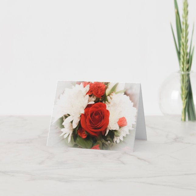 Tarjeta Festiva Red Rose Bouquet (Anverso)