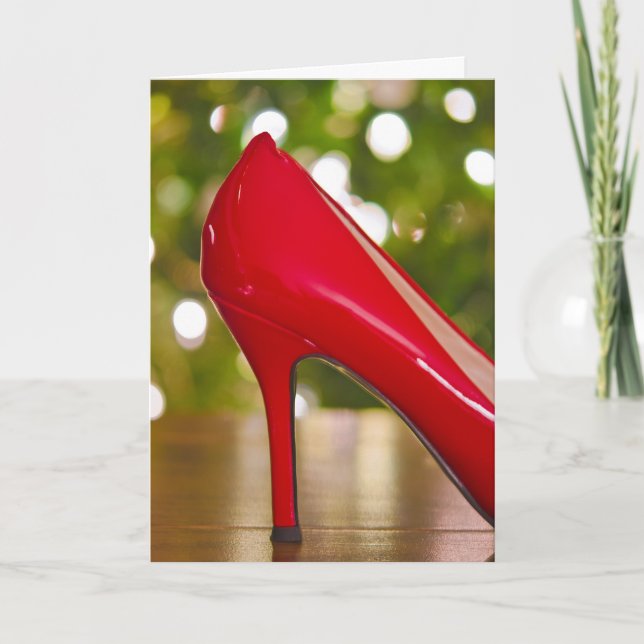 Tarjeta Festiva Red Shoe Christmas (Anverso)