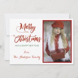 Tarjeta Festiva Red Sparkle Merry Christmas Photo