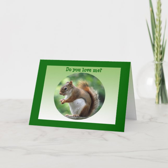 Tarjeta Festiva Red Squirrel Valentine (Anverso)