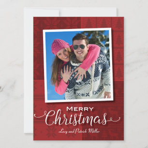 Tarjeta Festiva Red Sweater Merry Christmas Photo Card
