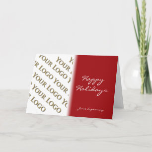 Tarjeta Festiva Red to White Fade Photo Logo Card