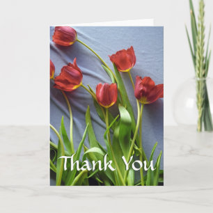 Tarjeta Festiva Red Tulips Personalizado Gracias Cartas De Saludo