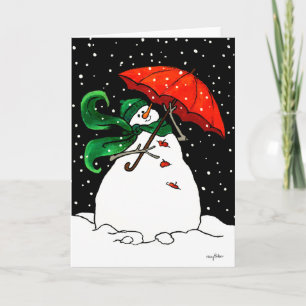 TARJETA FESTIVA RED UMBRELLA