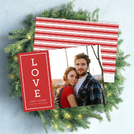 Tarjeta Festiva Red Warm Wishes Modern Love Holiday Photo
