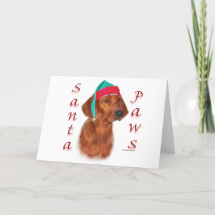 Tarjeta Festiva Redbone Coonhound Santa Paws