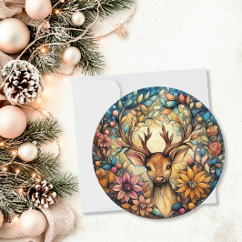 Tarjeta Festiva Redondeo elegante de Personalizable de renos