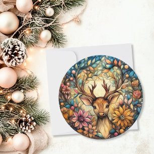 Tarjeta Festiva Redondeo elegante de Personalizable de renos