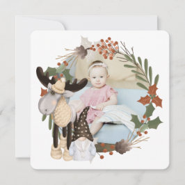 Tarjeta Festiva Redondeo personalizado de marco fotográfico de nav