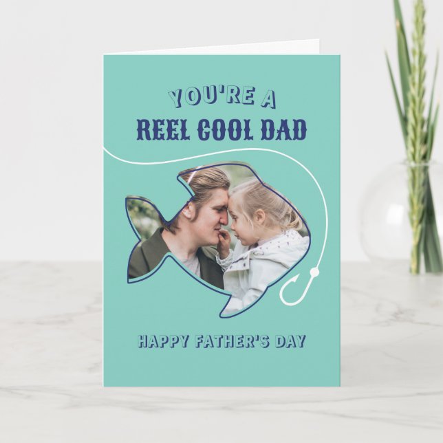 Tarjeta Festiva Reel Guay Dad Fishing Pun Humor Funny Día del Padr (Anverso)