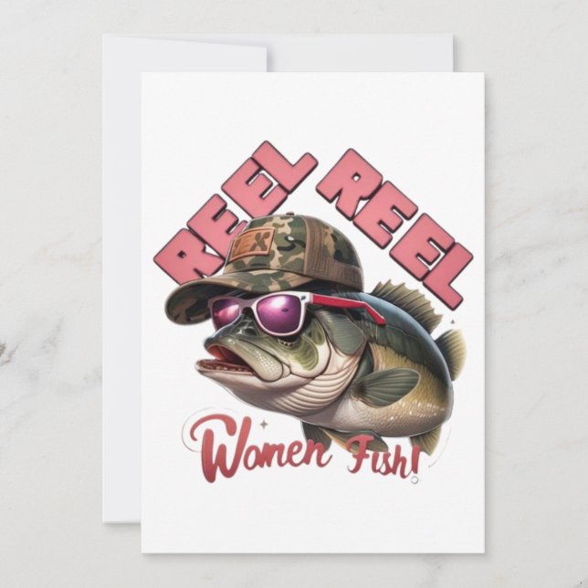 Tarjeta Festiva Reel reel Mujeres peces (Anverso)