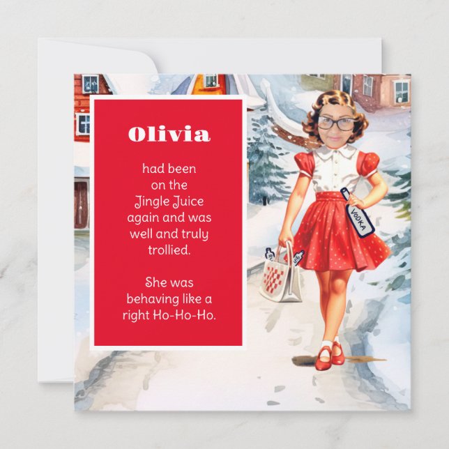 Tarjeta Festiva Reemplazar sus Navidades faciales (Anverso)