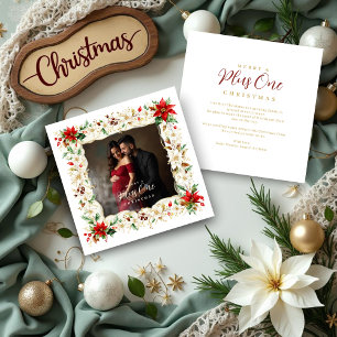 Tarjeta Festiva Refined Exquisite Floral Christmas Frame Photo