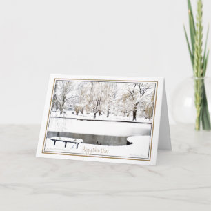 Tarjeta Festiva Reflexión: En Año Nuevo: Boston Public Garden