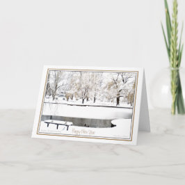 Tarjeta Festiva Reflexión: En Año Nuevo: Jardín Público de Boston