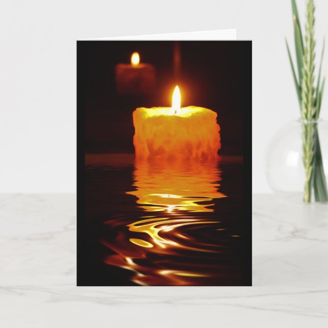 Tarjeta Festiva Reflexiones de la luz de una vela (Anverso)