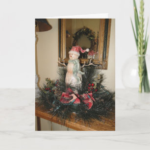 Tarjeta Festiva Reflexiones Snowman/Mirror