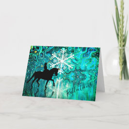 Tarjeta Festiva Reflexiones sobre el caballo de copo de nieve de i