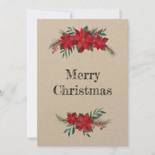 Tarjeta Festiva Refugio de invierno de Poinsettias