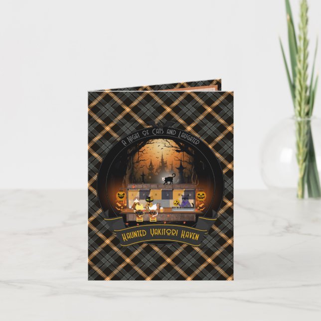Tarjeta Festiva Refugio de Yakitori Embrujado Cerrado (Anverso)