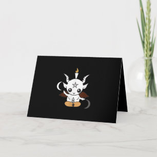 Tarjeta Festiva Regalo de Baphomet Halloween de cabra