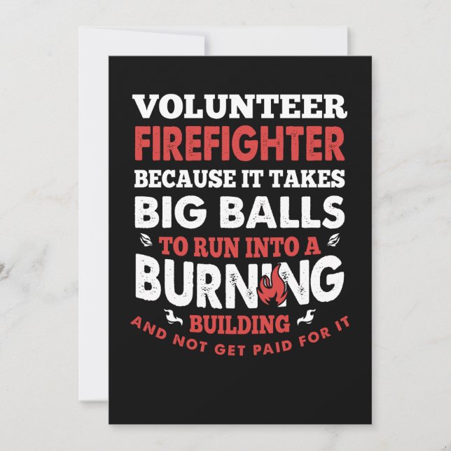 Tarjeta Festiva Regalo de bomberos | Bombero voluntario (Anverso)