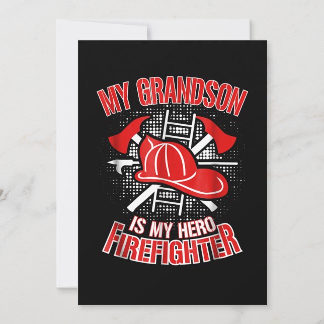 Tarjeta Festiva Regalo de bomberos | Mi Nieto Es Mi Bombero (Anverso)
