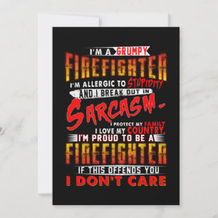 Tarjeta Festiva Regalo de bomberos   Soy un bombero gruñón