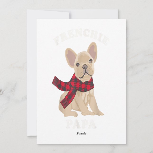 Tarjeta Festiva Regalo de Bulldog francés para Navidades que juega (Reverso)