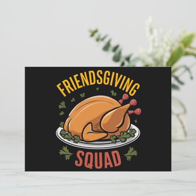 Tarjeta Festiva Regalo de cena de pavo de Friendsgiving Squad coin (Anverso de pie)