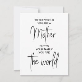 Tarjeta Festiva Regalo de cita de madre para el día de la madre o 