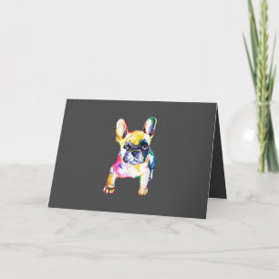 Tarjeta Festiva Regalo de dibujo original en acuarela de Bulldog F