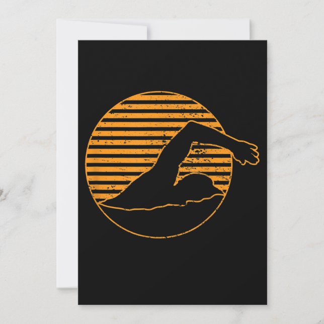 Tarjeta Festiva Regalo De Diseño De Natación Para El Amante (Anverso)