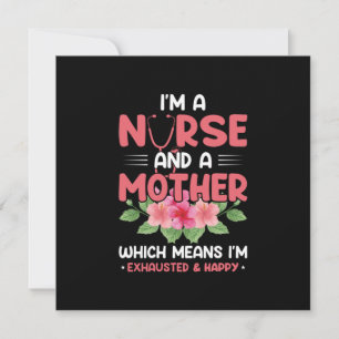 Tarjeta Festiva Regalo de enfermería Soy enfermera y madre