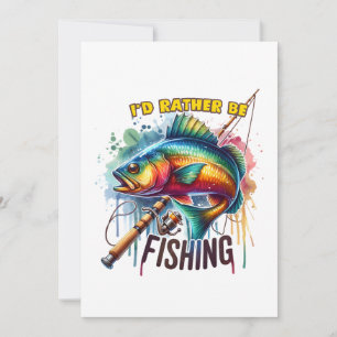 Tarjeta Festiva Regalo de Fisher Preferiría Estar Pescando