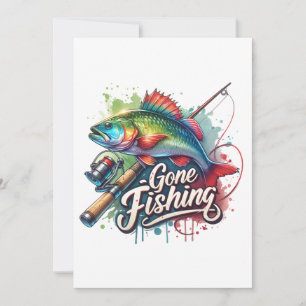 Tarjeta Festiva Regalo de Fisher Se Fue a Pescar