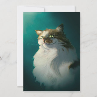 Tarjeta Festiva Regalo de gato astuto lindo| Gato divertido para e