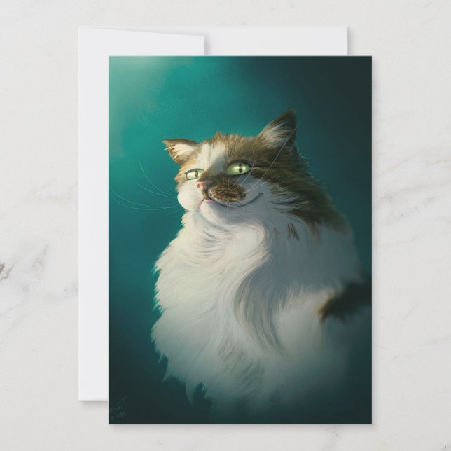Tarjeta Festiva Regalo De Gato De Triste Sly| Día De Gato Gracioso (Anverso)