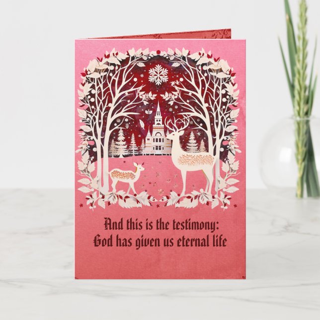 Tarjeta Festiva Regalo de la eternidad Navidades hermosos (Anverso)