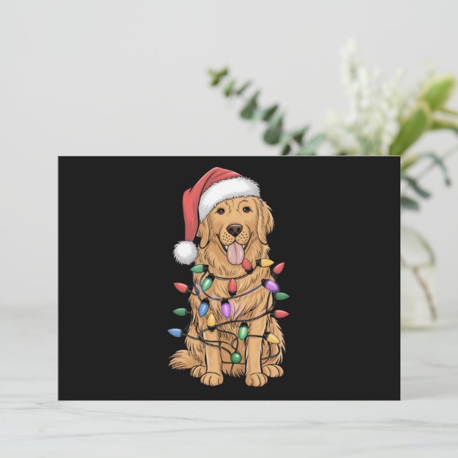 Tarjeta Festiva Regalo de mamá y papá amantes de los perros Retrie (Anverso de pie)