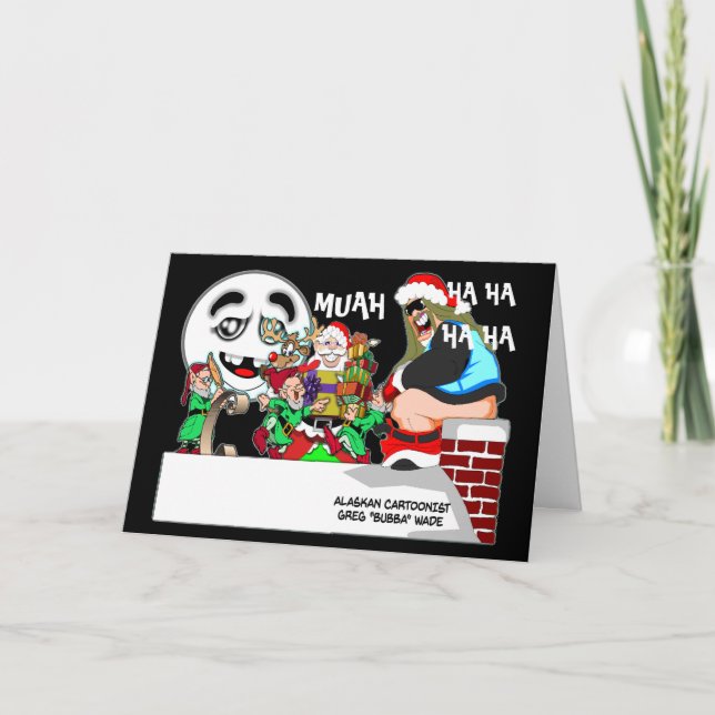 Tarjeta Festiva Regalo de Navidades traviesos (Anverso)