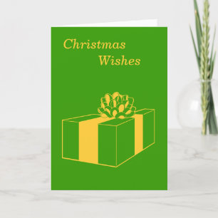 Tarjeta Festiva regalo de oro envuelto para navidades mínimos