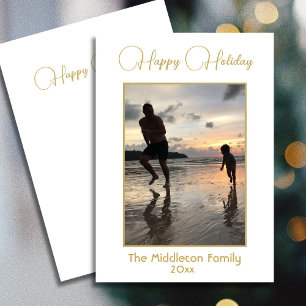 Tarjeta Festiva Regalo de oro moderno Feliz Festividad Saludable