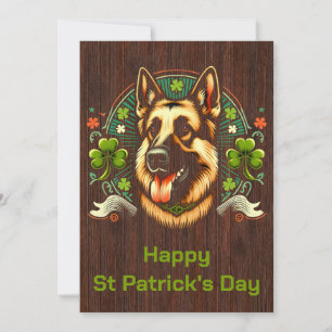 Tarjeta Festiva Regalo de pastor alemán día de San Patricio perro 