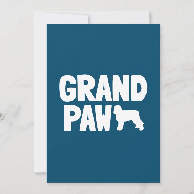 Tarjeta Festiva Regalo de perro del Grand Paw del abuelo de Newfyp (Anverso)